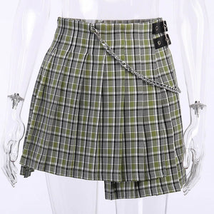 "GREEN PLAID" SKIRT