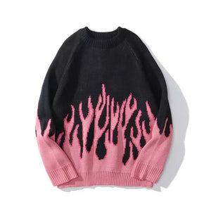 "FLAMING" PULLOVER SWEATER