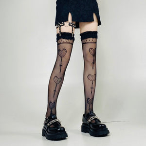 "CROSS MY HEART" OVER THE KNEE SOCKS