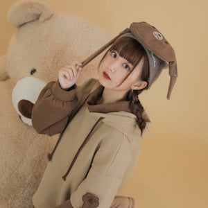 "KAWAII BEAR" CROSS BAG HOODIE