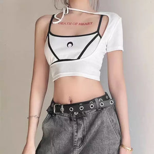 "CREST" ASYMMETRICAL CROP TOP