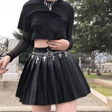 "PLEATED LEATHER" SKIRT
