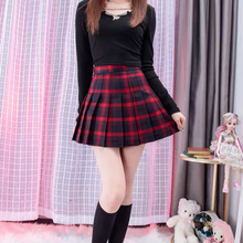 "CRIMSON PLAID" PLEATED SKIRTS