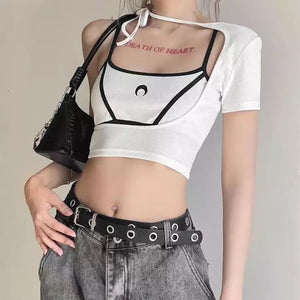 "CREST" ASYMMETRICAL CROP TOP