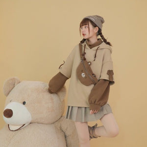 "KAWAII BEAR" CROSS BAG HOODIE