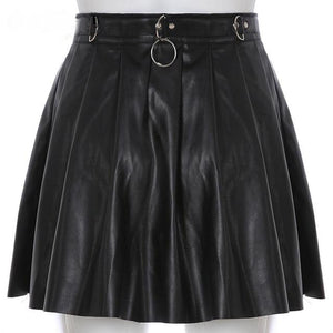 "PLEATED LEATHER" SKIRT