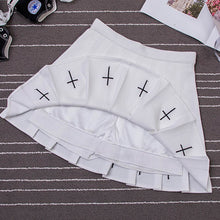 "CROSS" PLEATED SKIRT