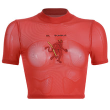"EL DIABLO" MESH CROP TOP