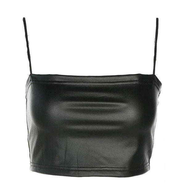 "LEATHER" CROP TOP