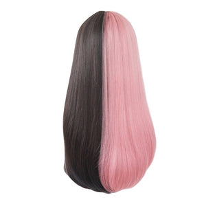 "PINK BLACK SPLIT" STRAIGHT WIG