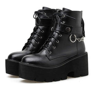 "AVRIL" CHAIN PLATFORM BOOTS