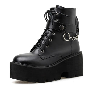 "AVRIL" CHAIN PLATFORM BOOTS