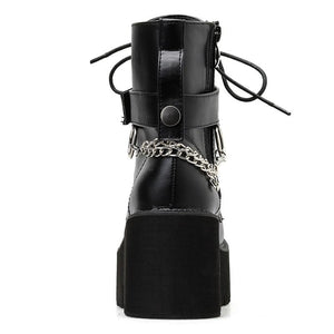 "AVRIL" CHAIN PLATFORM BOOTS