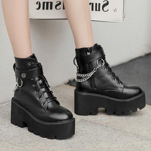 "AVRIL" CHAIN PLATFORM BOOTS