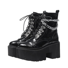 "SKYLAR" DOUBLE CHAIN PLATFORM BOOTS