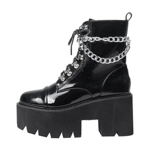 "SKYLAR" DOUBLE CHAIN PLATFORM BOOTS