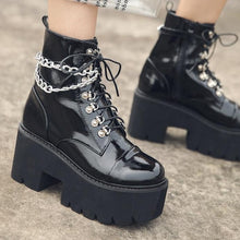 "SKYLAR" DOUBLE CHAIN PLATFORM BOOTS