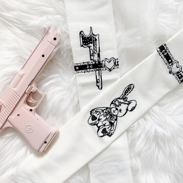 "BUNNY ASSASIN" OVER THE KNEE SOCKS