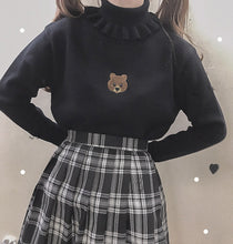 "BEAR FRILL" TURTLENECK SHIRT