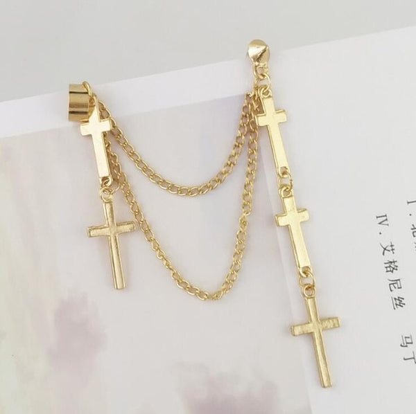 "CROSS DANGLE" EARRINGS