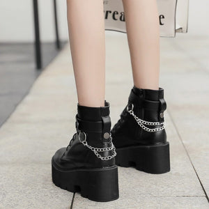 "AVRIL" CHAIN PLATFORM BOOTS