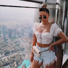 "DOLLY" PEASANT CROP TOP