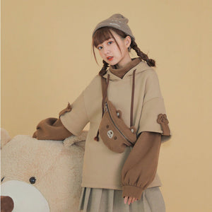 "KAWAII BEAR" CROSS BAG HOODIE