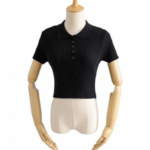 "SLICK" BUTTONED T-SHIRT