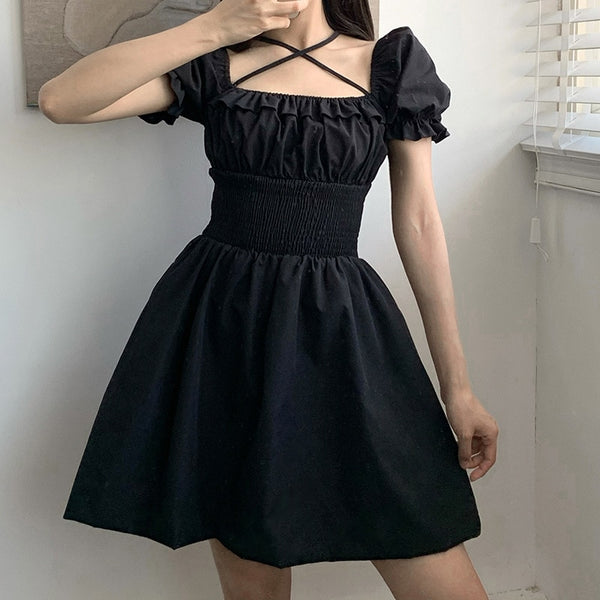 "SHADOW RUFFLE" DRESS