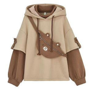 "KAWAII BEAR" CROSS BAG HOODIE