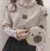 "BEAR FRILL" TURTLENECK SHIRT