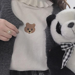 "BEAR FRILL" TURTLENECK SHIRT