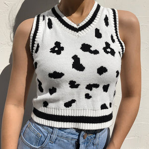 "COW PRINT" SWEATER VEST