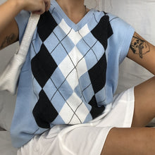 "BABY BLUE" ARGYLE SWEATER VEST