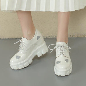 "SILVER HEART" CHUNKY SHOES