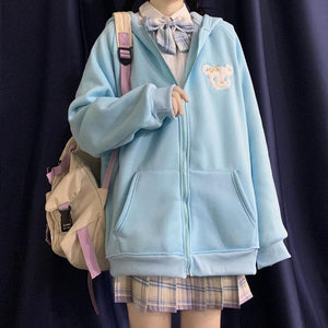 "RABBIT EAR" ZIP UP HOODIE