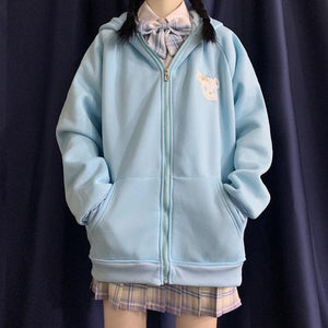 "RABBIT EAR" ZIP UP HOODIE
