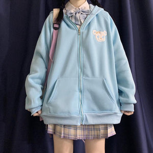 "RABBIT EAR" ZIP UP HOODIE