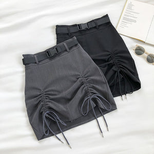 "BUCKLE" RUCHED SKIRT