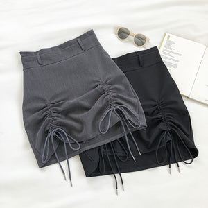 "BUCKLE" RUCHED SKIRT