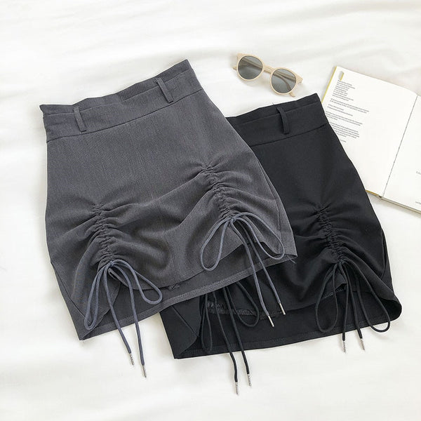 "BUCKLE" RUCHED SKIRT