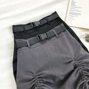 "BUCKLE" RUCHED SKIRT