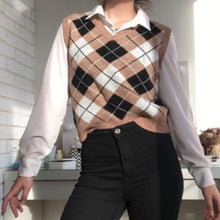 "DULCE" ARGYLE SWEATER VEST