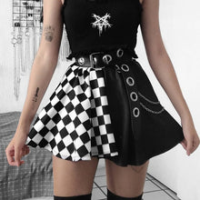 "CHECKER SPLIT" SKIRT