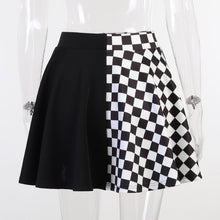 "CHECKER SPLIT" SKIRT