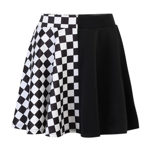 "CHECKER SPLIT" SKIRT