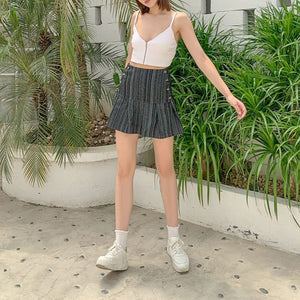 "HILLARY" STRIPED MINI SKIRT