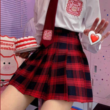 "CRIMSON PLAID" PLEATED SKIRTS