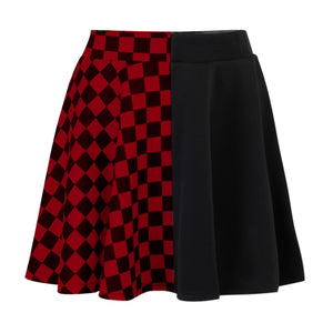 "CHECKER SPLIT" SKIRT