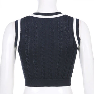 "MERA" CROPPED SWEATER VEST